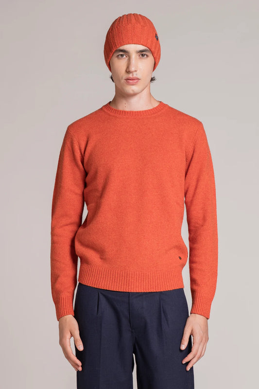 Maglia girocollo lambswool charlie arancio