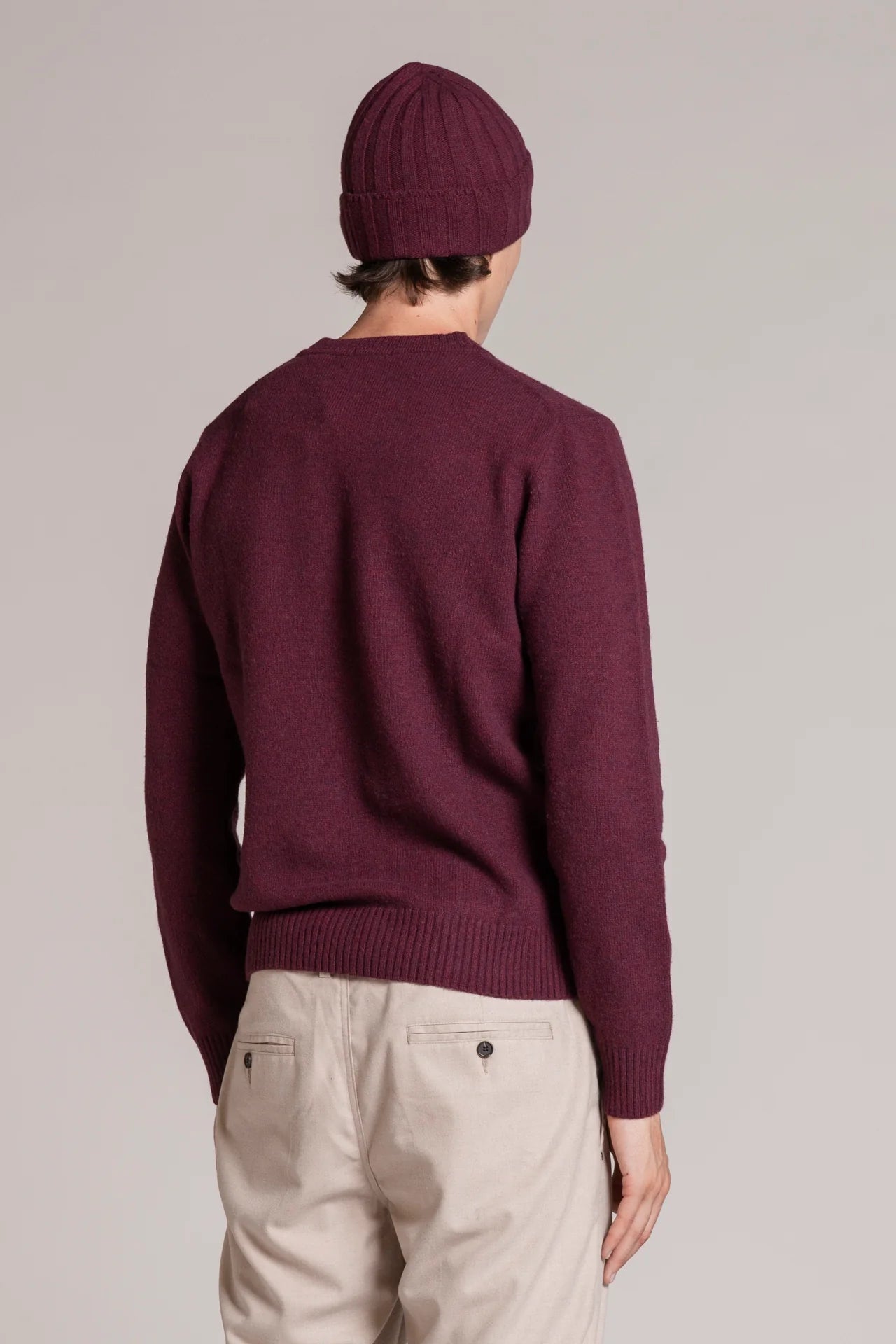 Maglia girocollo lambswool charlie bordeaux