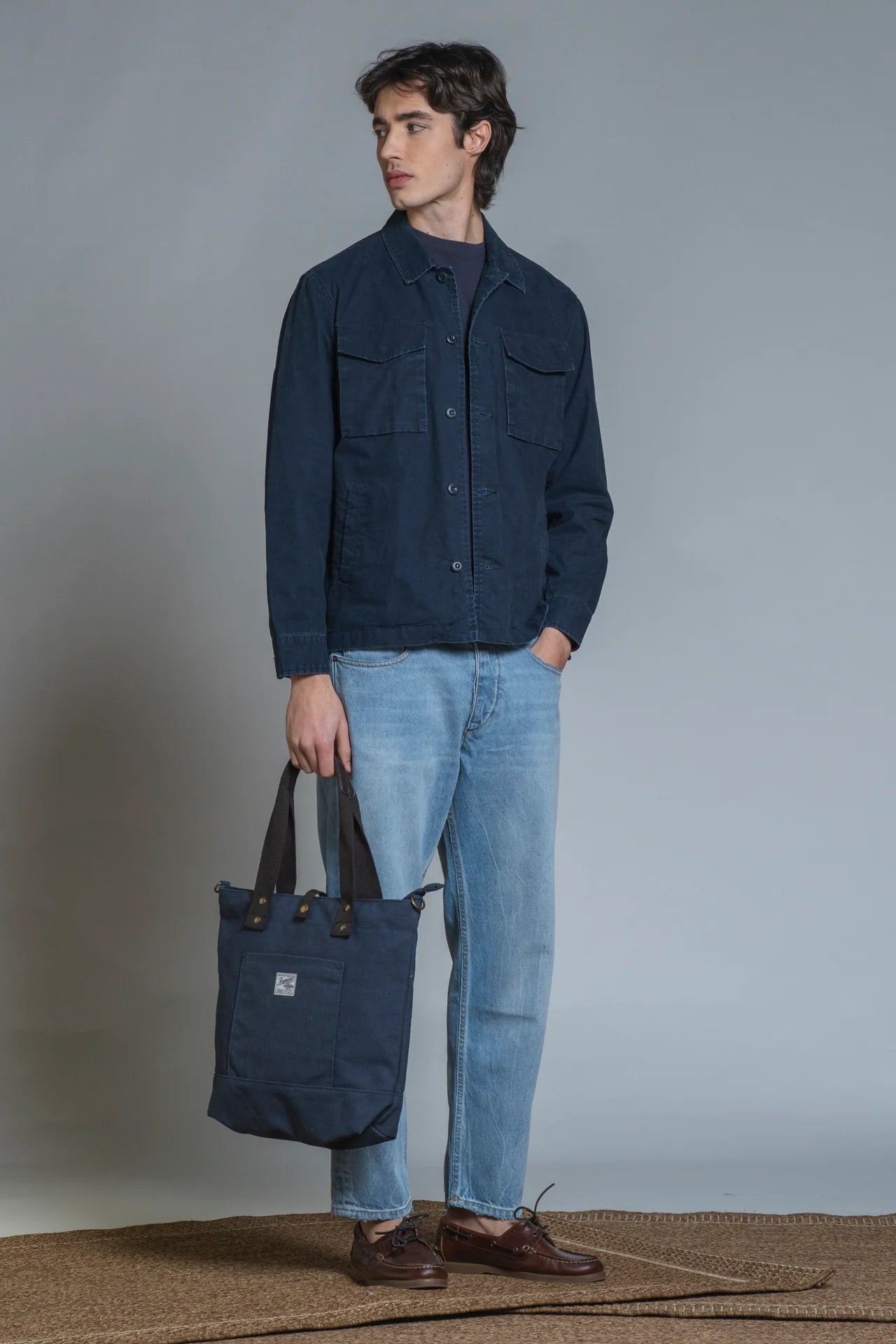 Overshirt Gator in cotone Blu