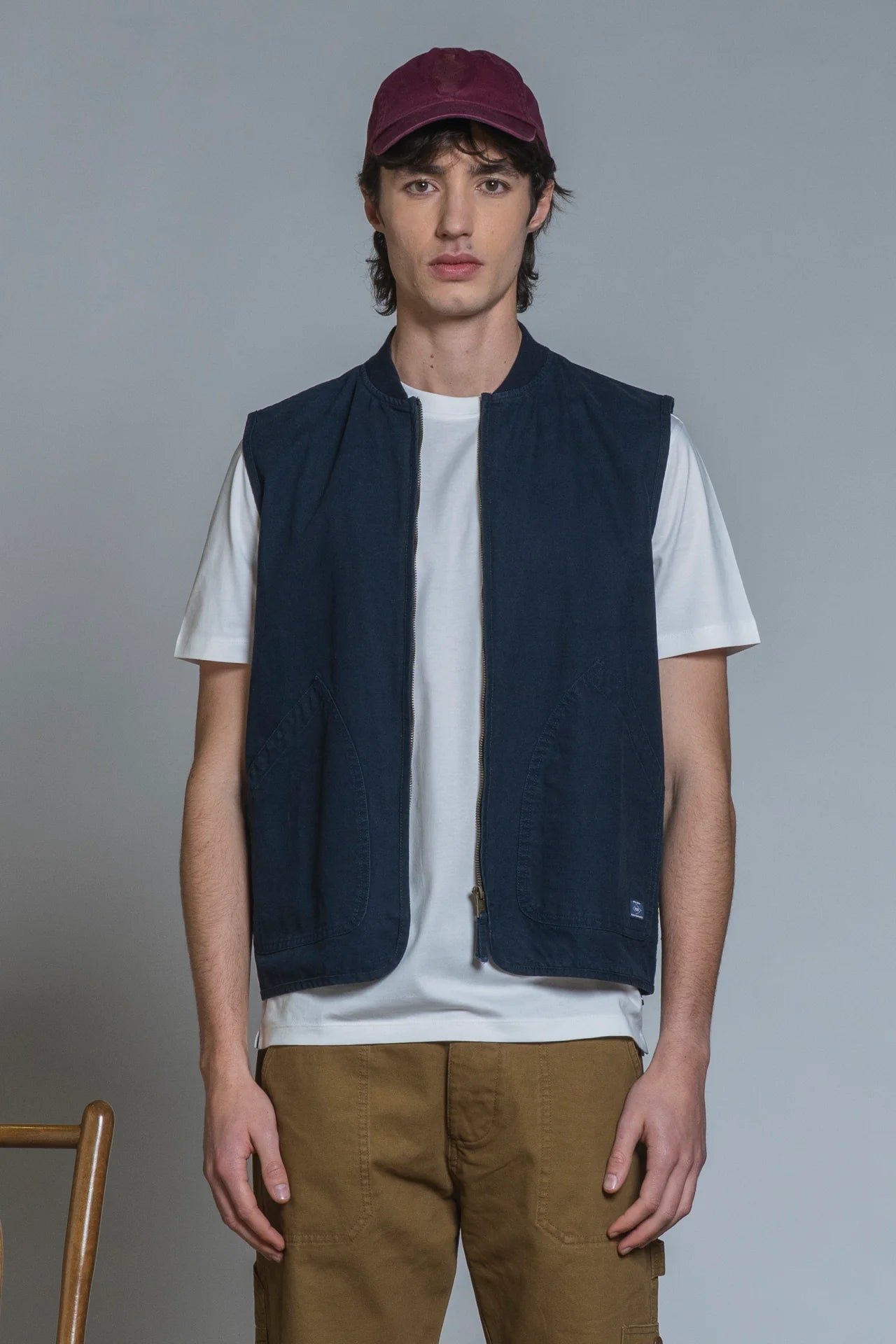 Gilet Terry in cotone blu