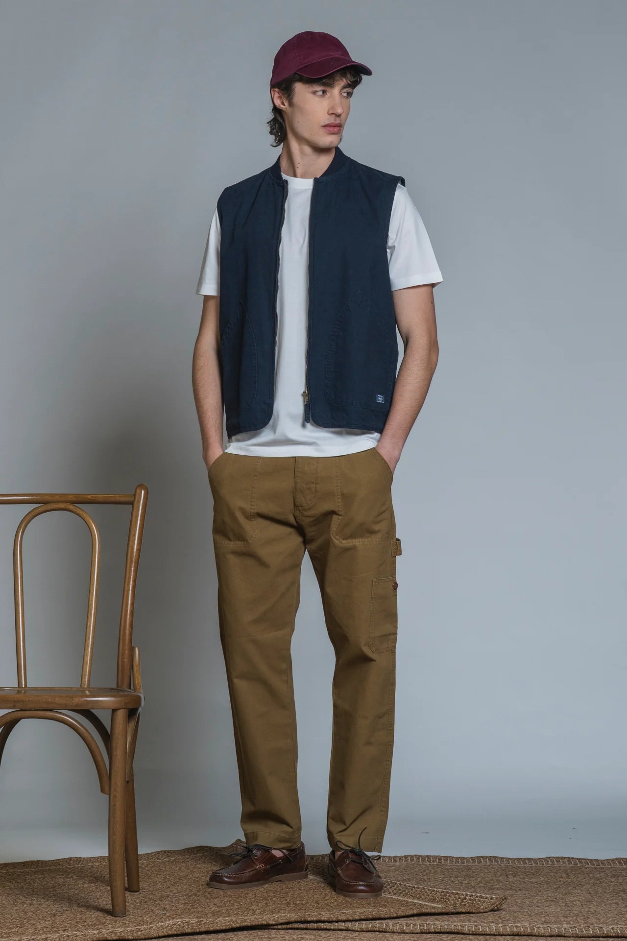 Gilet Terry in cotone blu