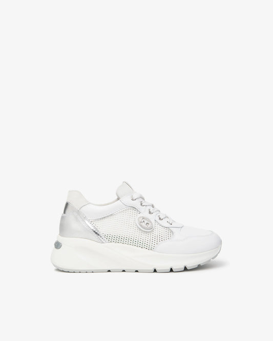 Sneakers Donna in Pelle e Materiale Tecnico E615180D Bianco