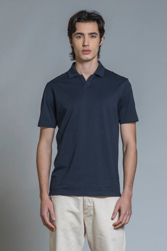 Polo skipper mercerizzata Blu