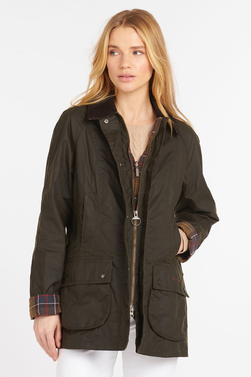 Barbour Giacca Cerata Classica Beadnell Olive