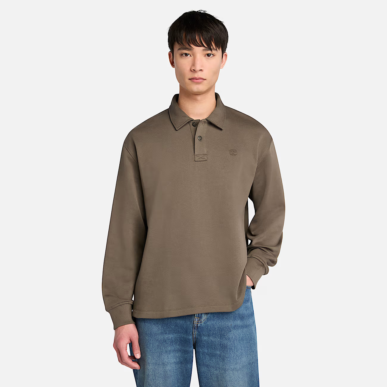 Polo manica lunga in tessuto di Felpa