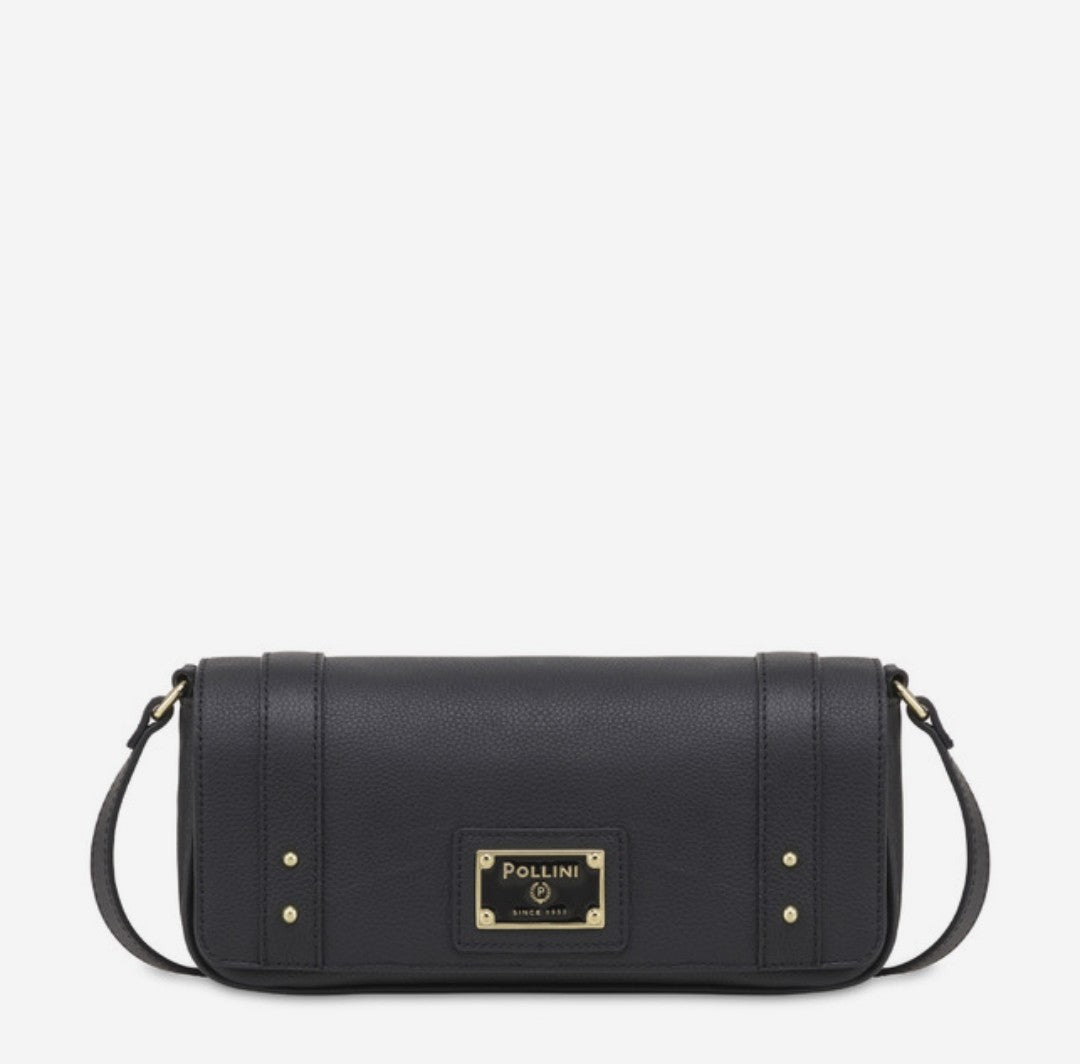 Pollini Borsa A Spalla In Vitello Serena Nero