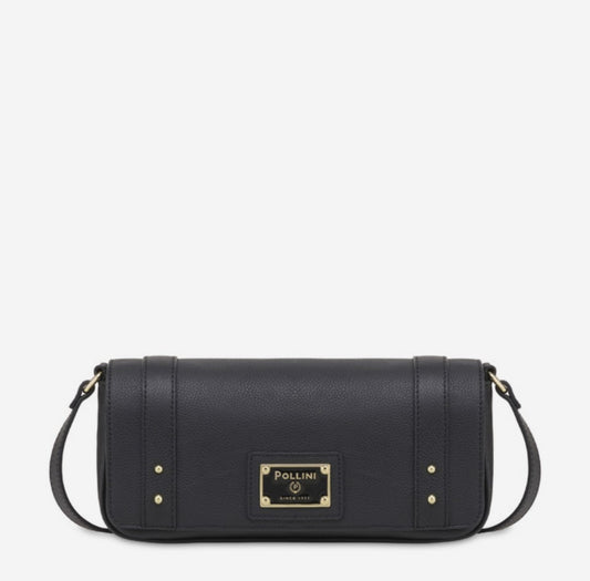 Pollini Borsa A Spalla In Vitello Serena Nero