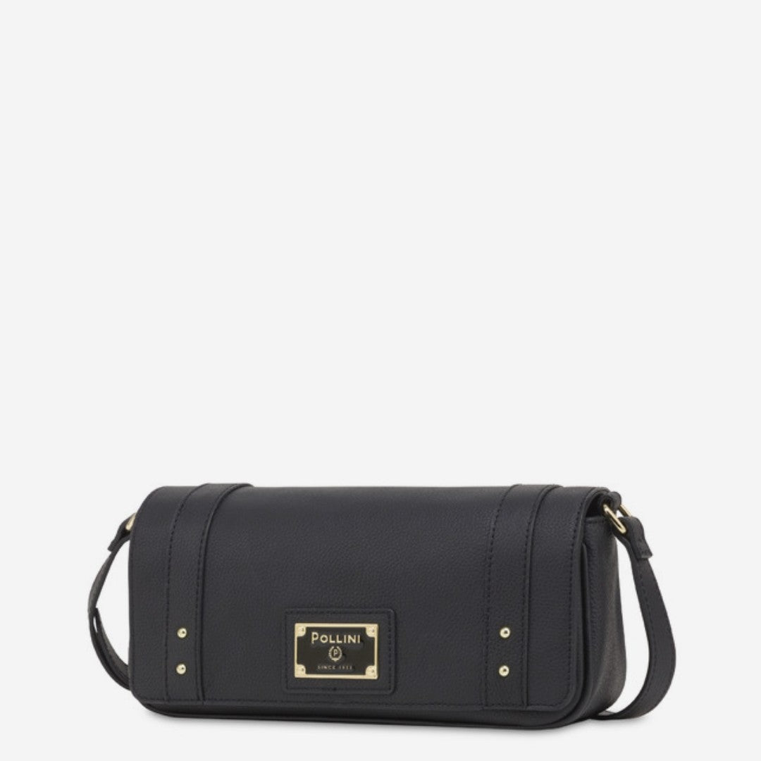 Pollini Borsa A Spalla In Vitello Serena Nero