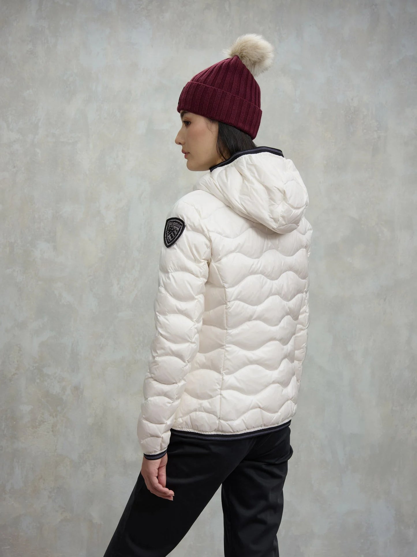 Piumino ad onde Camelia bianco