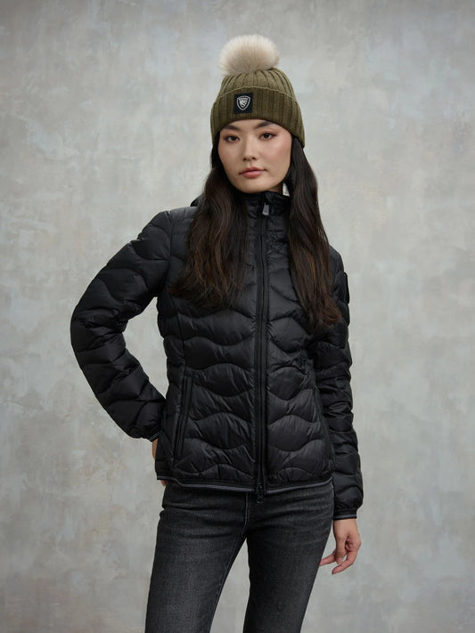 Piumino ad onde Camelia nero