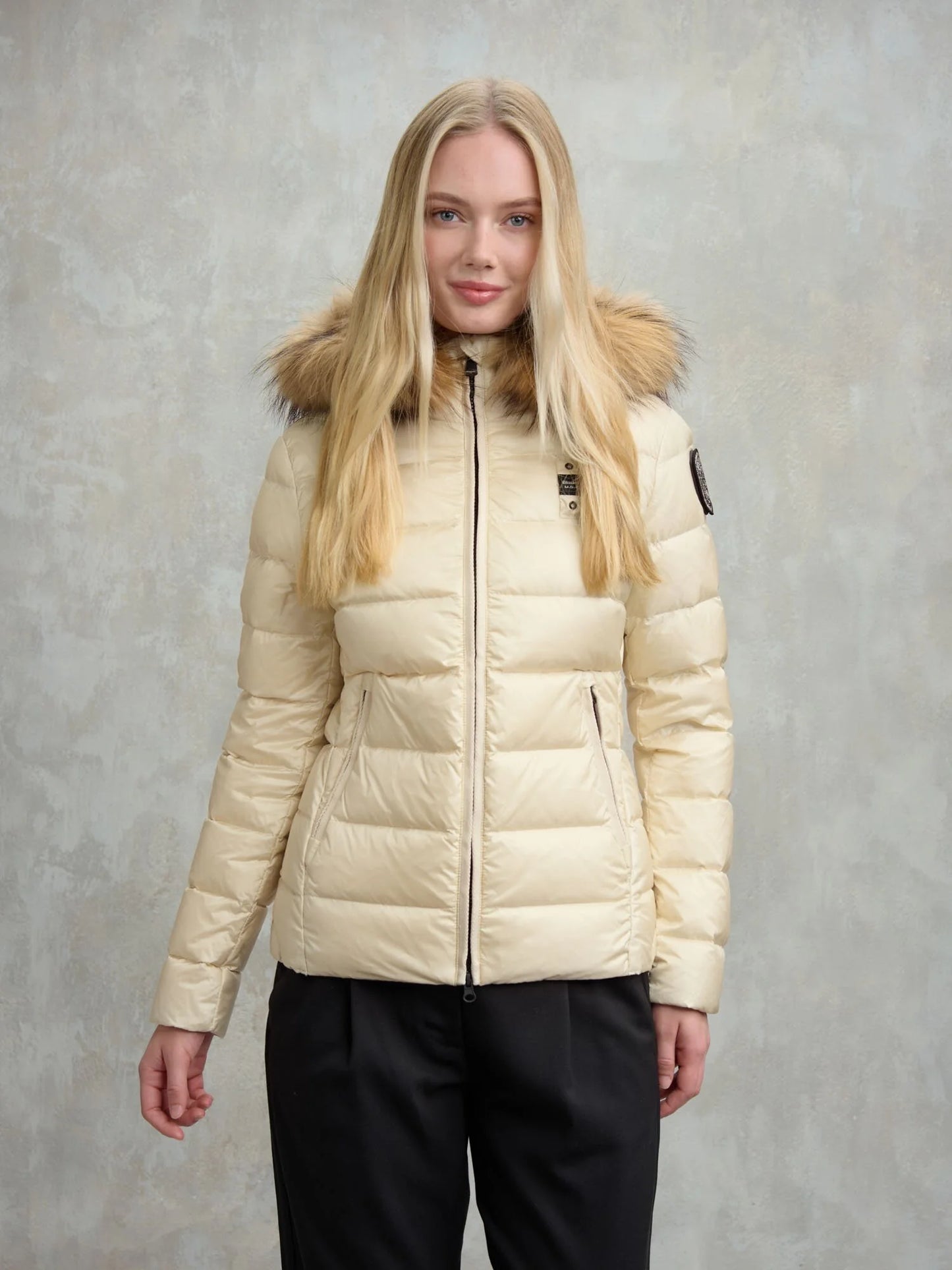 Piumino a righe Arcadia beige