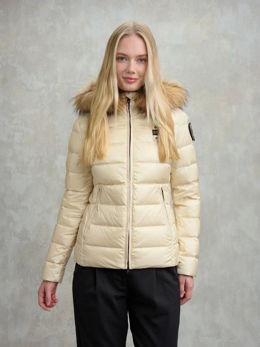 Piumino a righe Arcadia beige