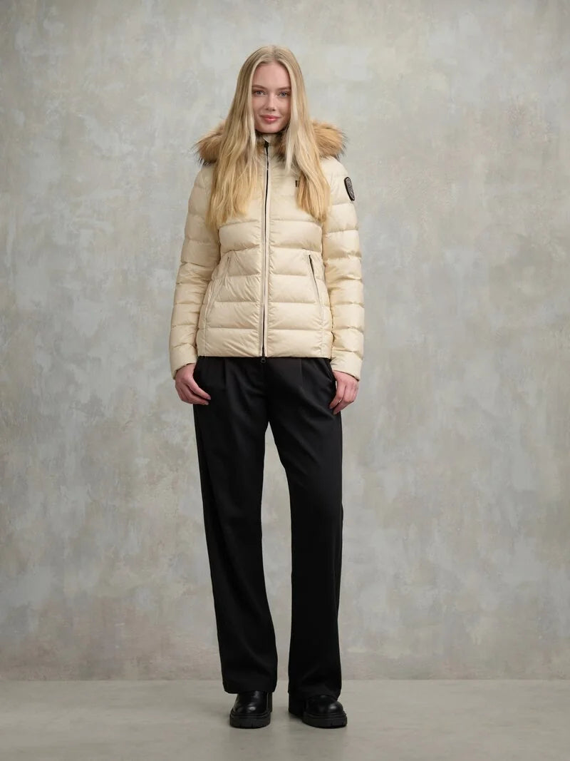 Piumino a righe Arcadia beige