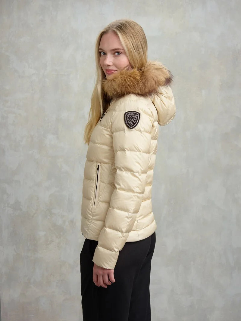 Piumino a righe Arcadia beige