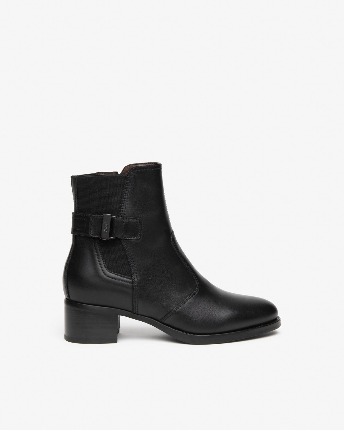 Stivaletti pelle e tessuto nero I617213