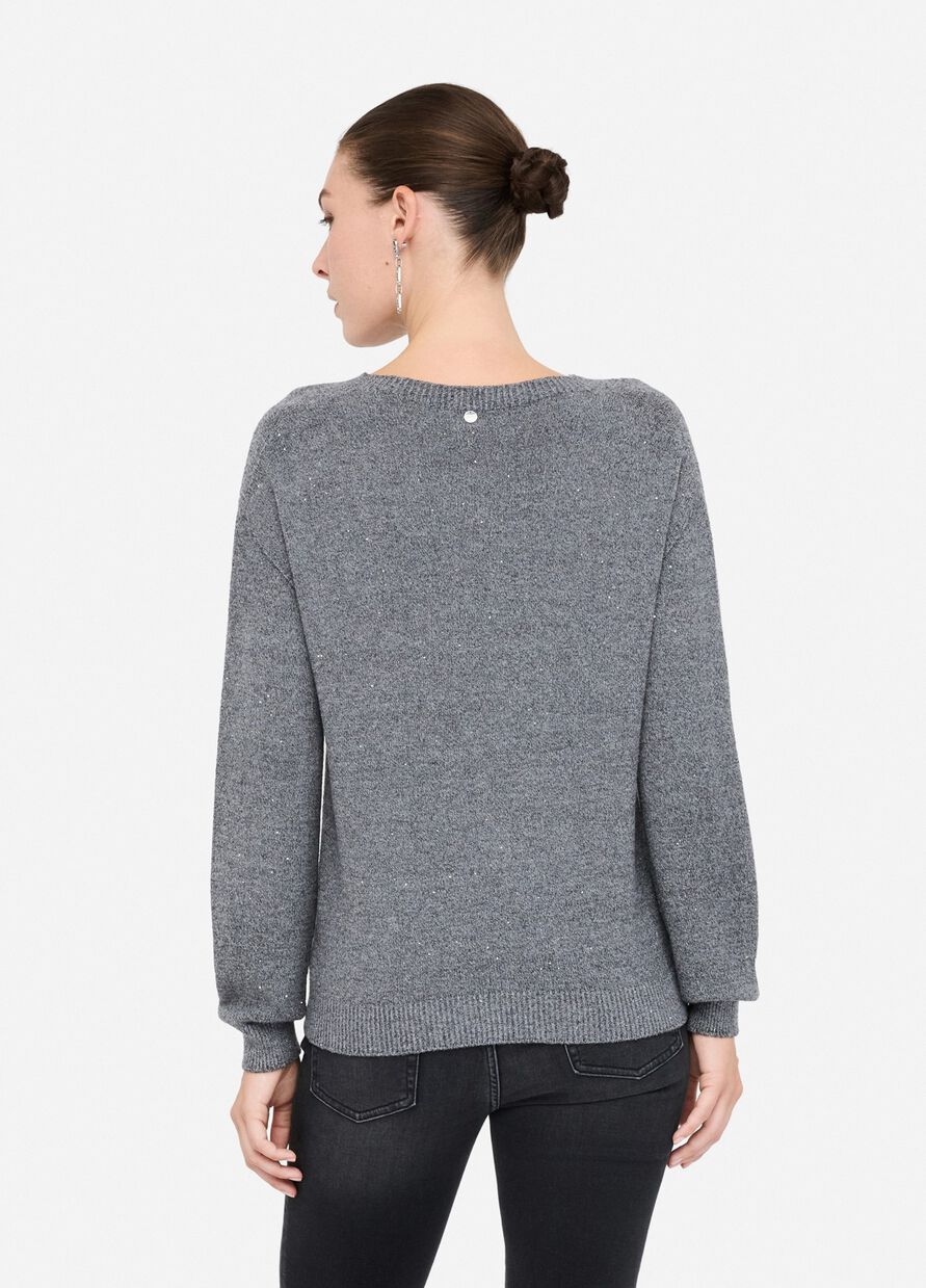 Maglia con paillettes Grigio