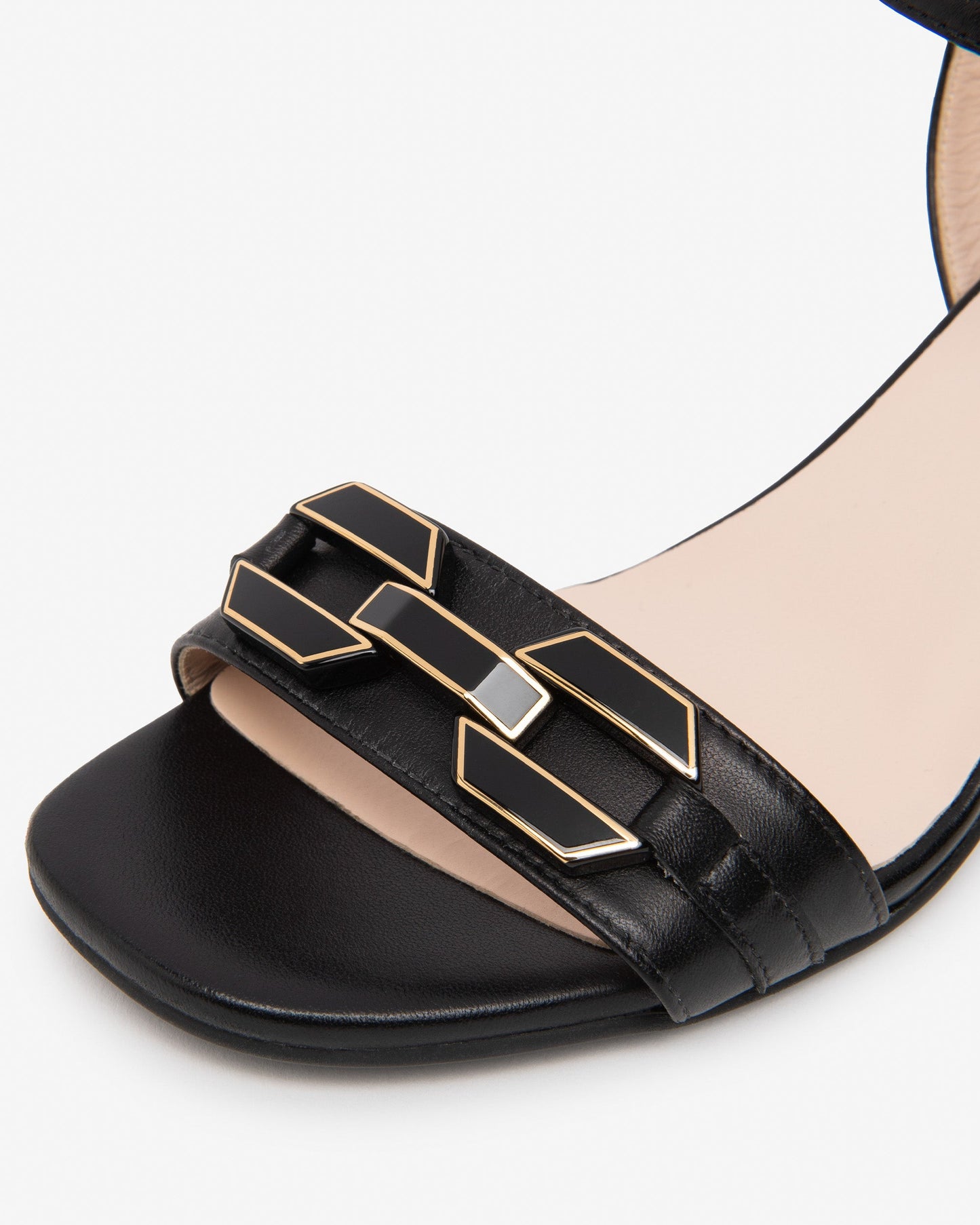 Sandali in pelle E615722D T.5cm Nero
