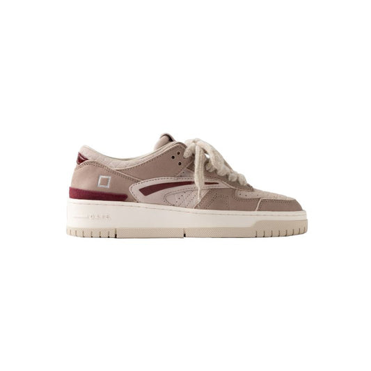 Sneakers bassa in camoscio Torneo colore cipria e taupe