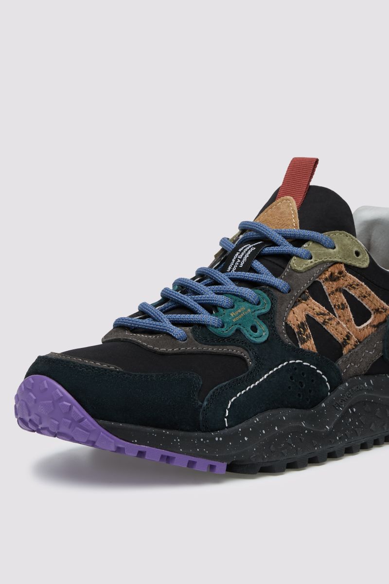 SOLIN-donna
in suede e tessuto tecnico Nero-Viola