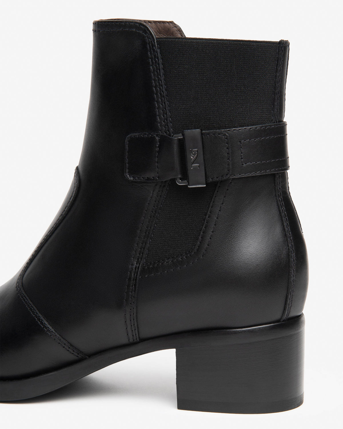 Stivaletti pelle e tessuto nero I617213