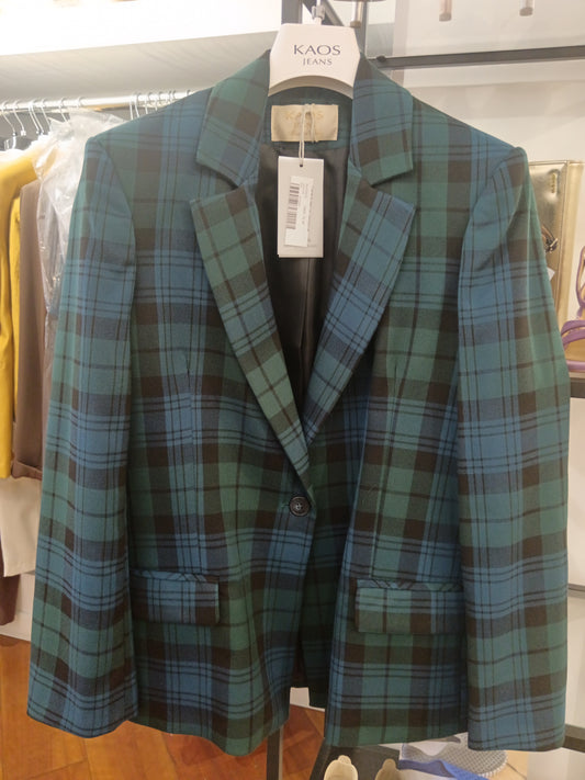 Giacca tartan Sijco013 ottanio