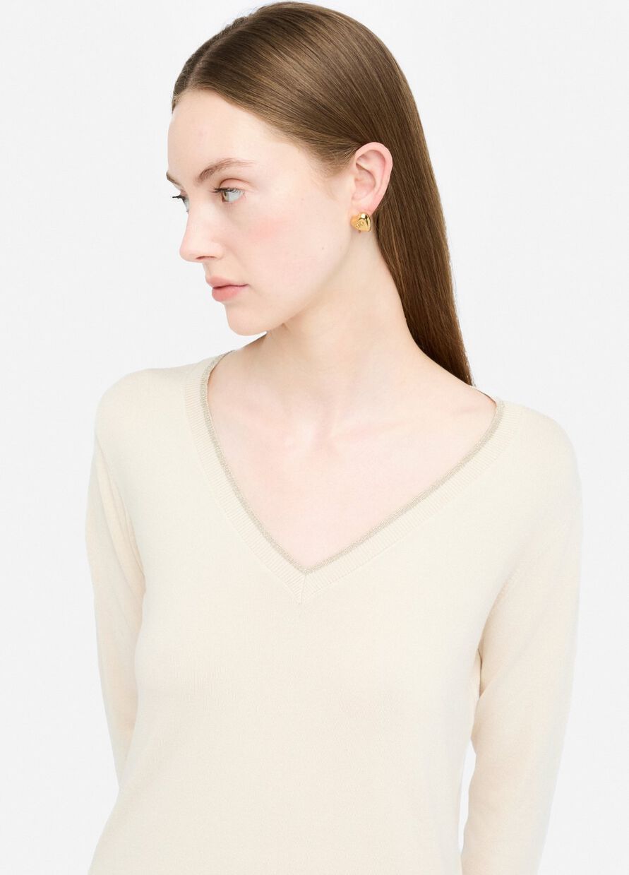 Maglia Liu-Jo viscosa panna scollo V