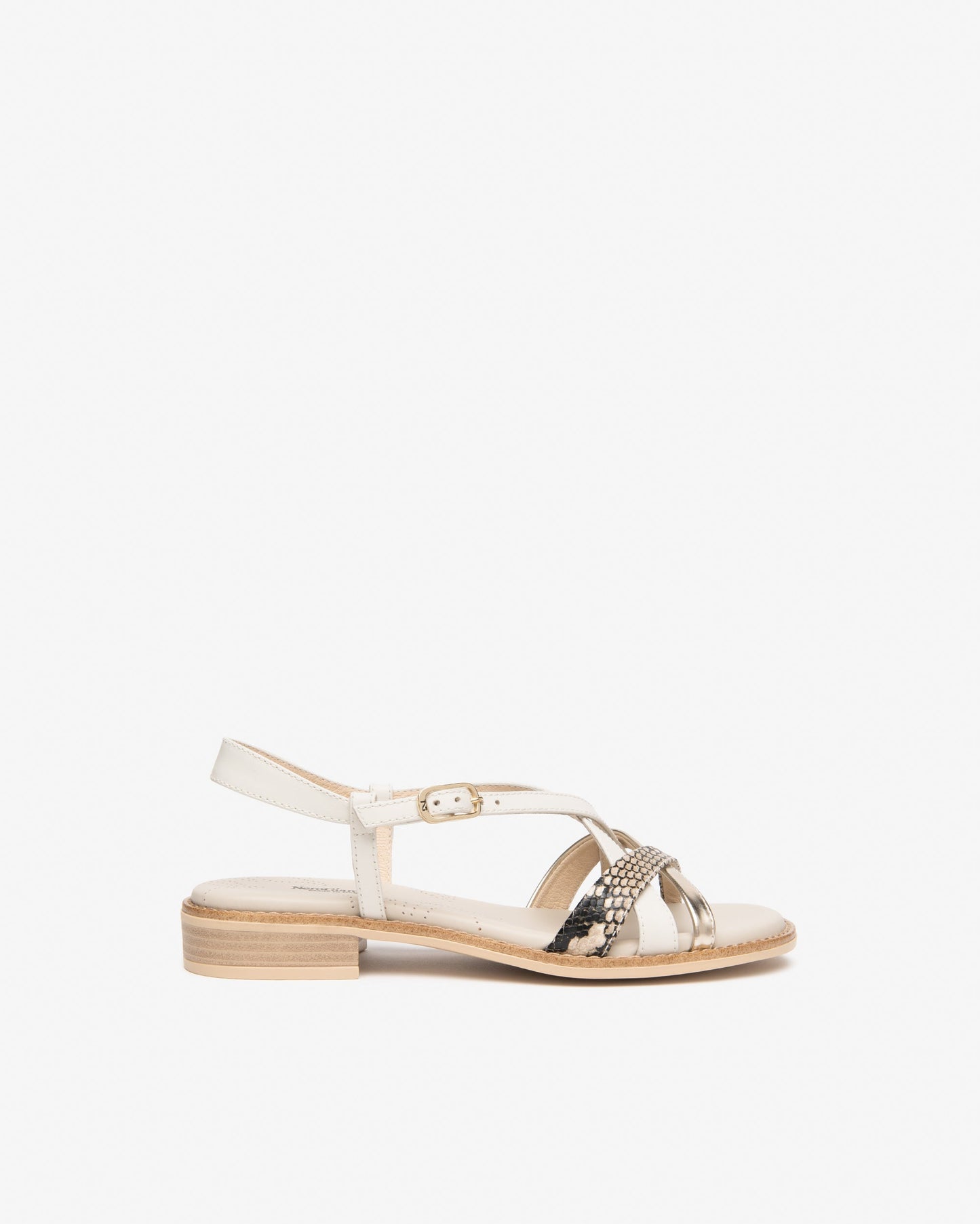 Sandali in pelle Avorio E615891D T.2,5cm