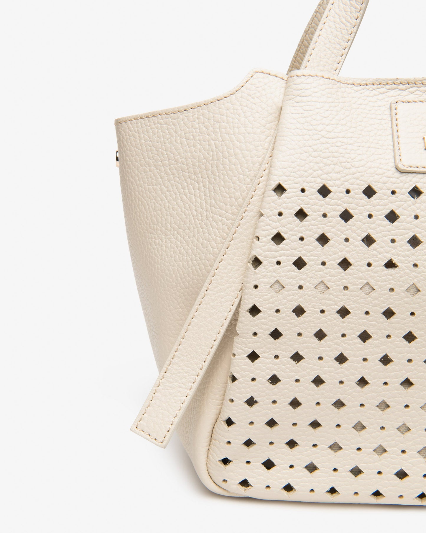Borsa in pelle E644230D panna