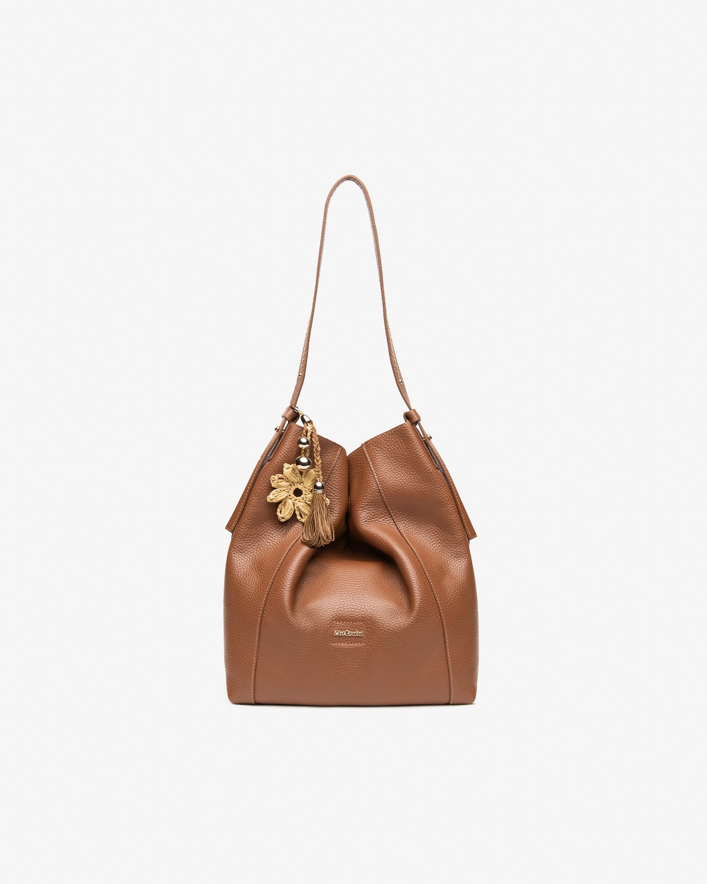 Borsa a spalla in pelle E644140D cuoio