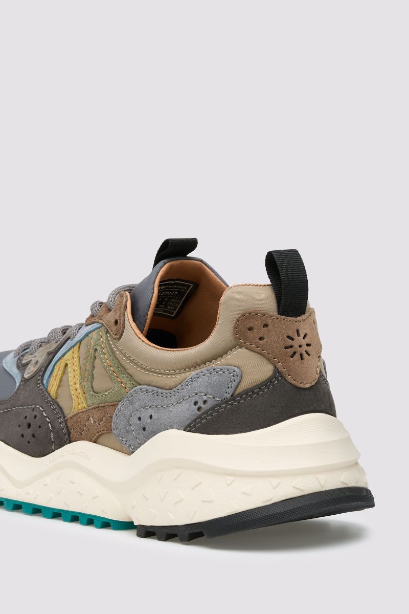 Solin Man in suede e tessuto tecnico Grigio-Marrone-Nero