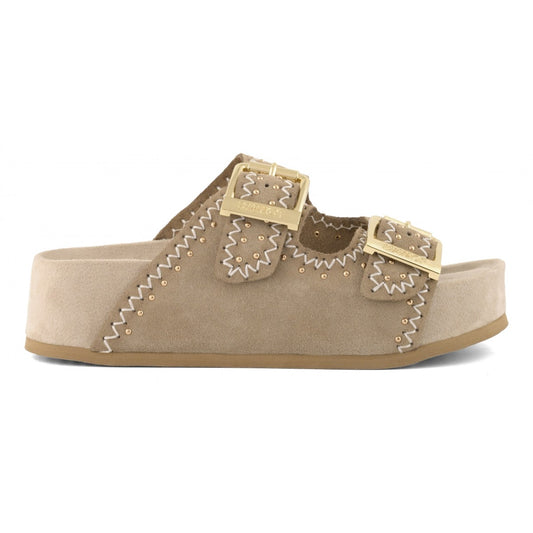 Ciabatta Platform in camoscio Dune08 beige