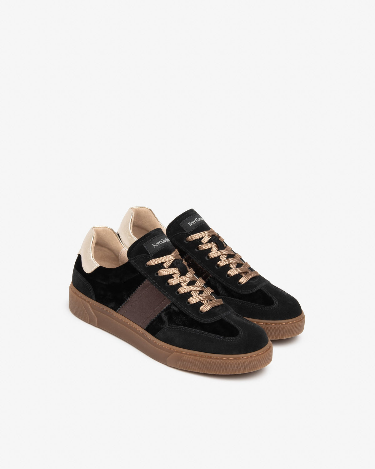 Sneakers pelle tessuto nero I617425D