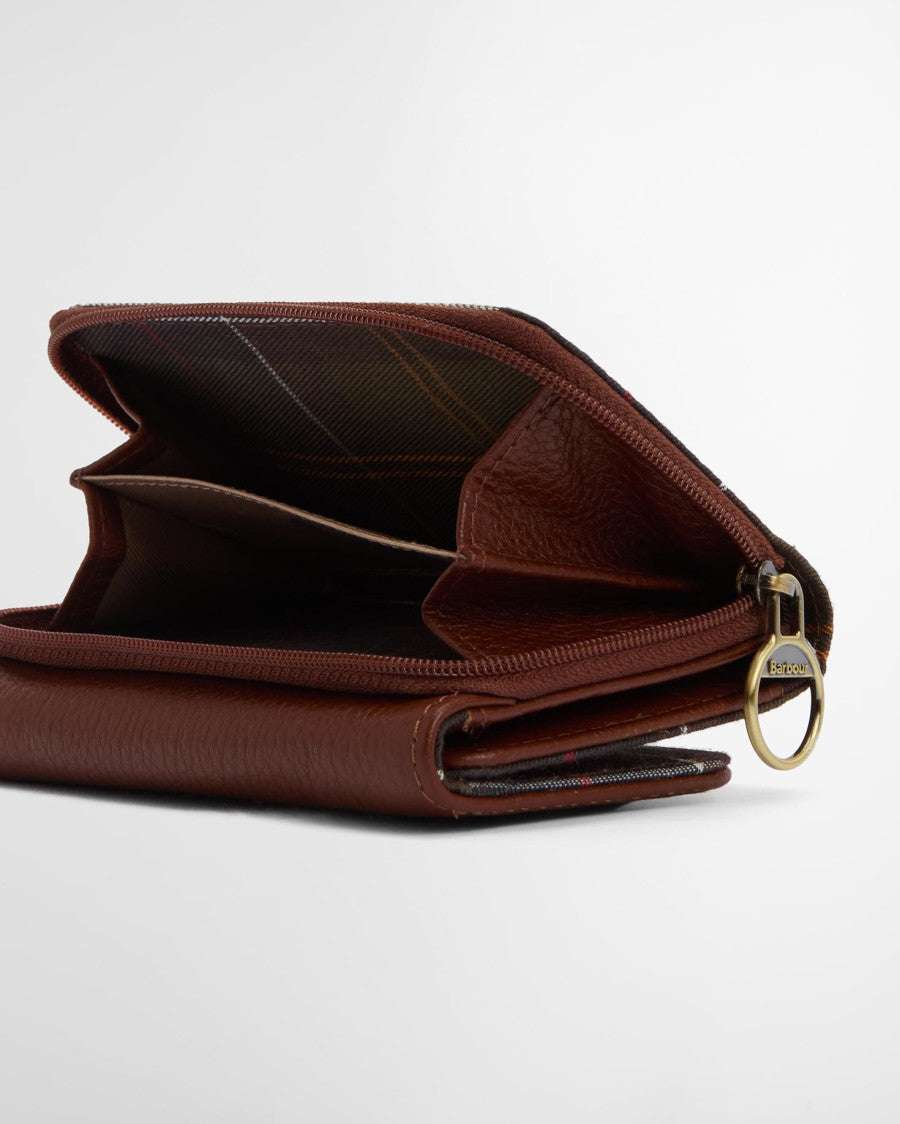 Portafoglio con patta in pelle