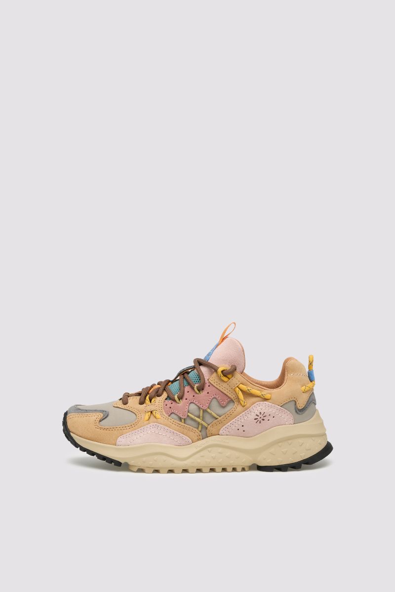 YAMABUSHI donna in suede e tessuto tecnico Tortora - Rosa