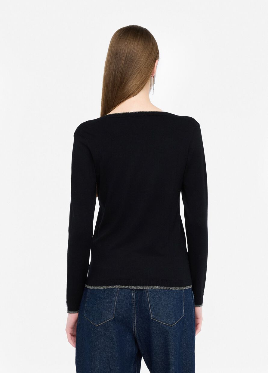 Maglia Liu-Jo viscosa scollo V Nera