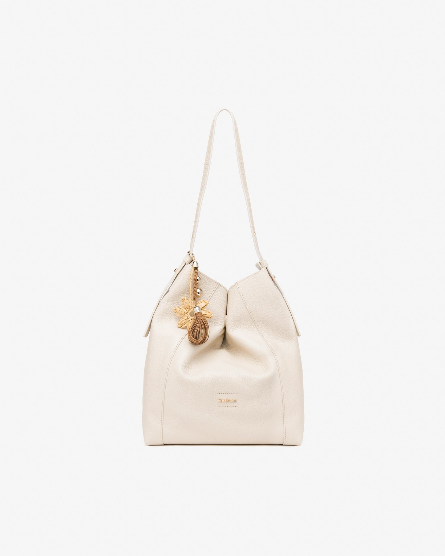 Borsa a spalla in pelle E644140D panna