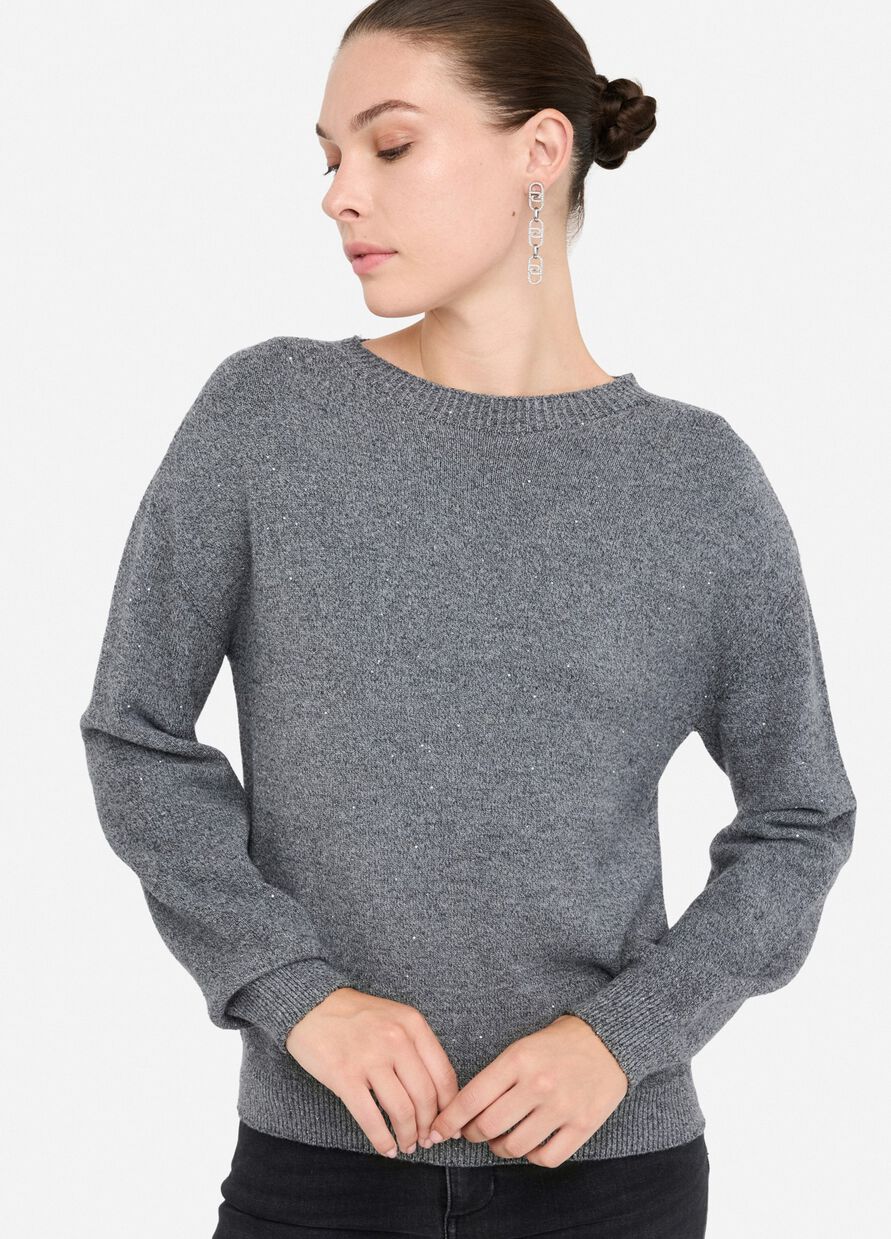 Maglia con paillettes Grigio