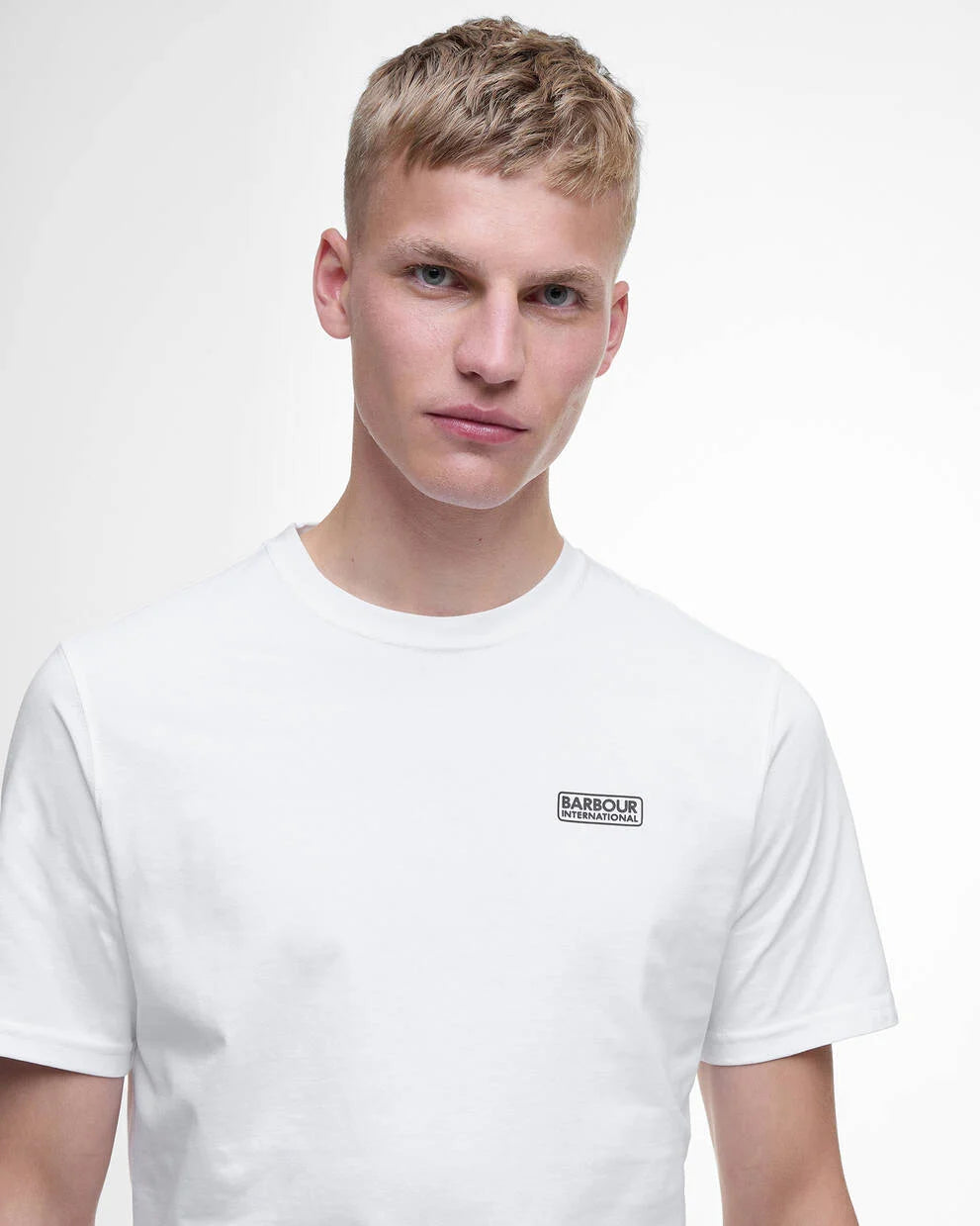 T-shirt con logo piccolo bianca