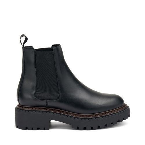 Beatles in pelle con doppio guardolo Nero