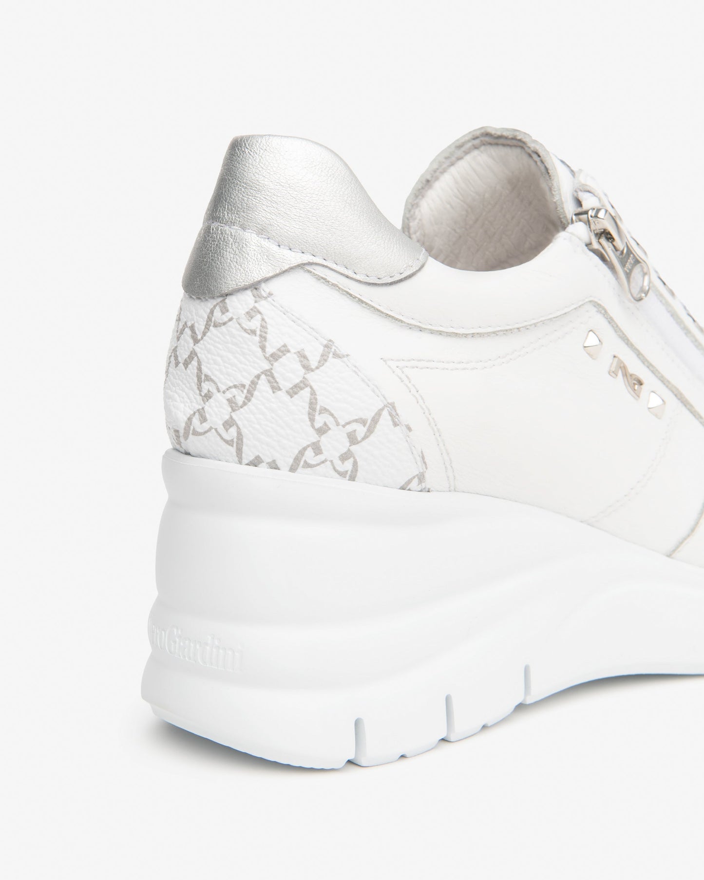 Sneakers in pelle e tessuto tecnico Bianco E615221D