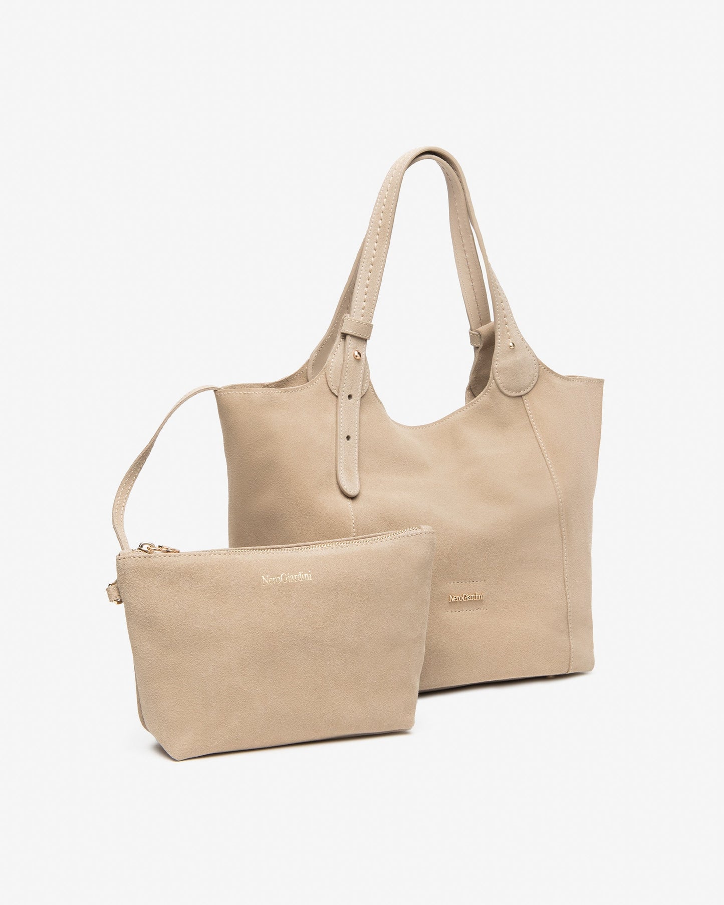 Borsa a spalla in camoscio E644145D nude