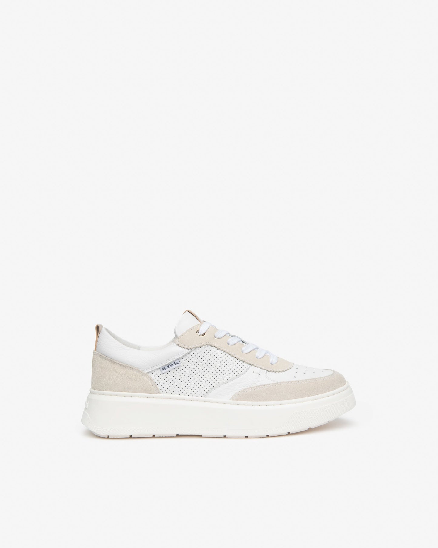 Sneakers in pelle e camoscio Bianco E615275D