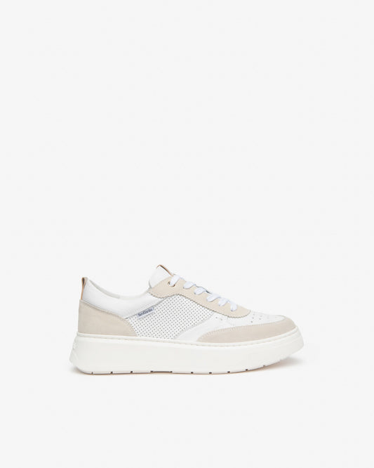 Sneakers in pelle e camoscio Bianco E615275D