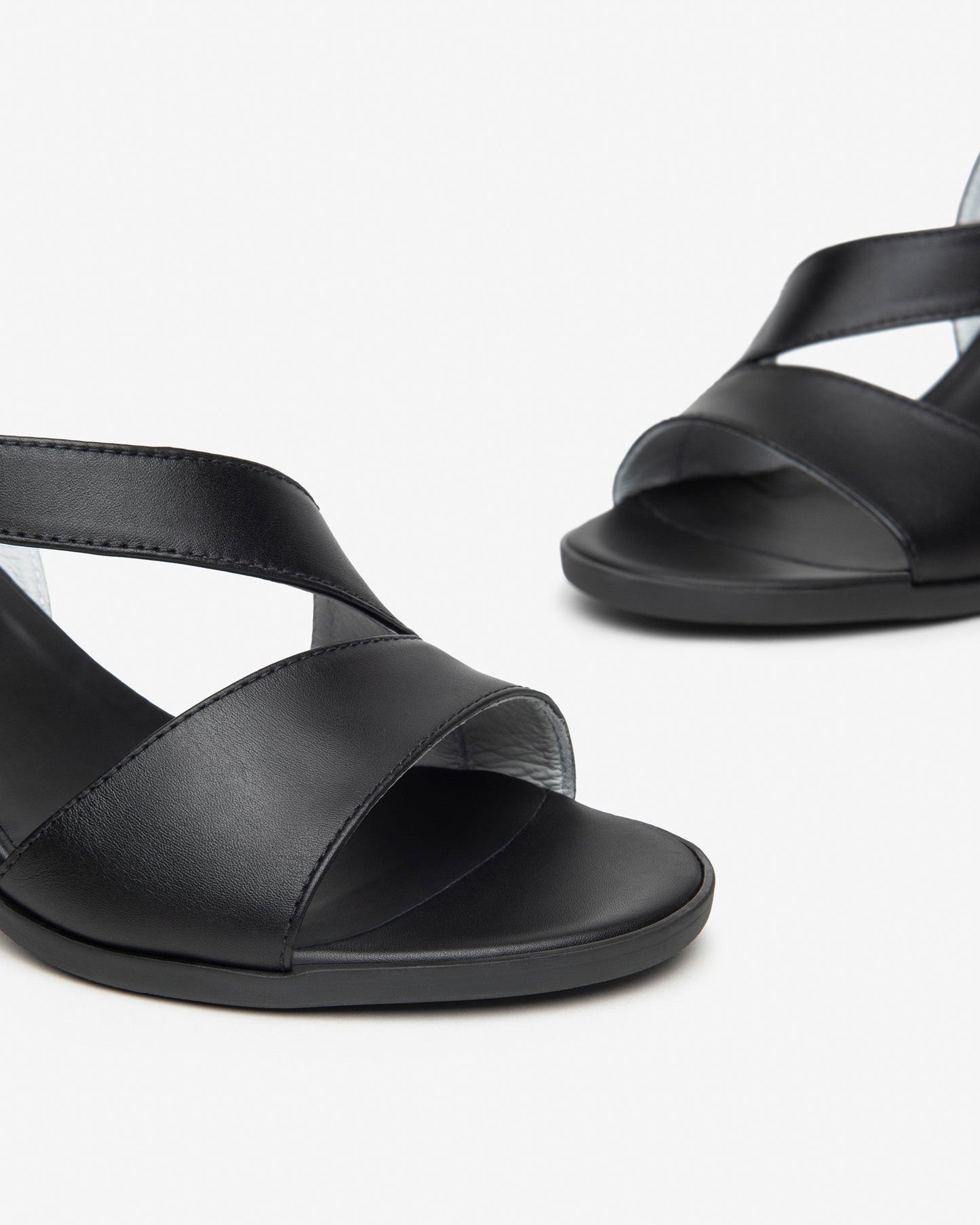 Sandali T.7cm in pelle Nero E410440D
