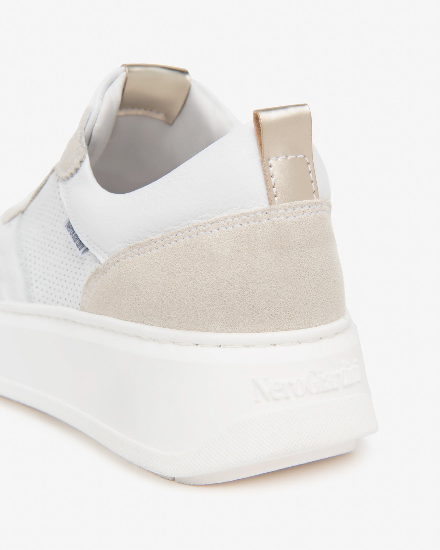 Sneakers in pelle e camoscio Bianco E615275D
