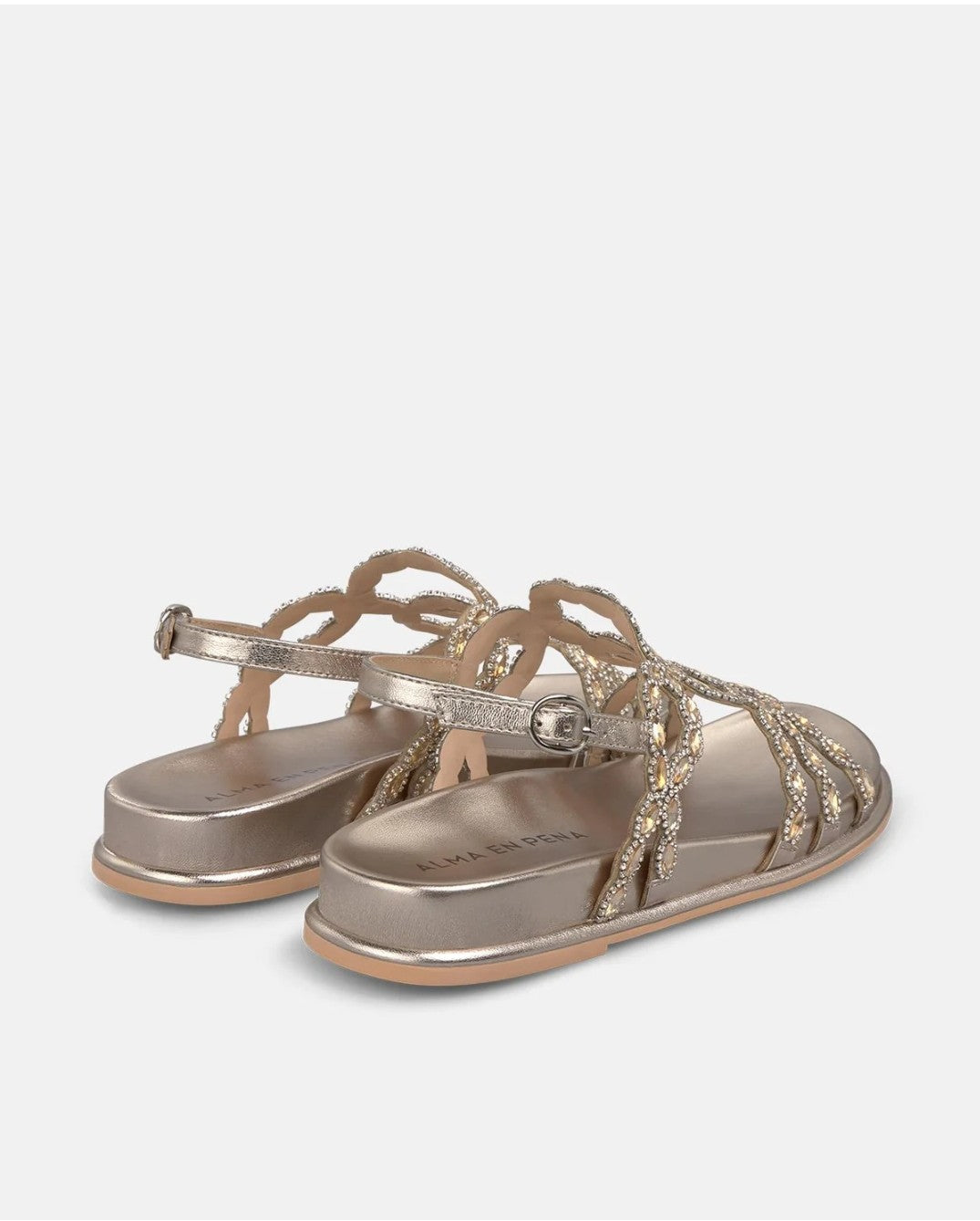Sandali bassi pietre oro