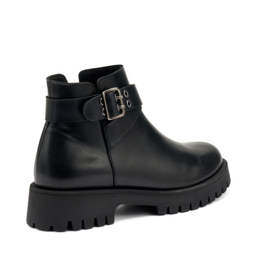 Stivaletti in pelle con suola carro