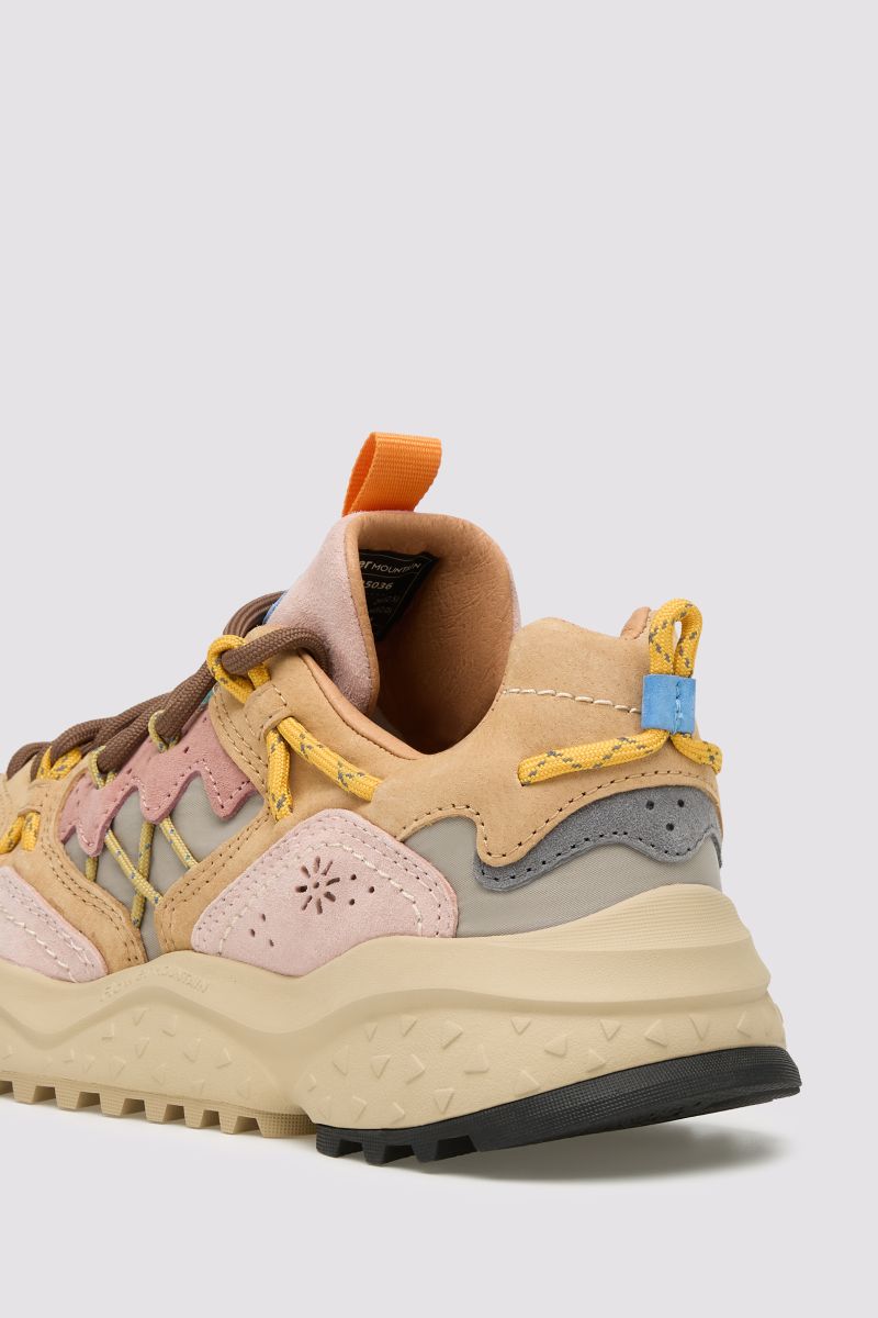 YAMABUSHI donna in suede e tessuto tecnico Tortora - Rosa