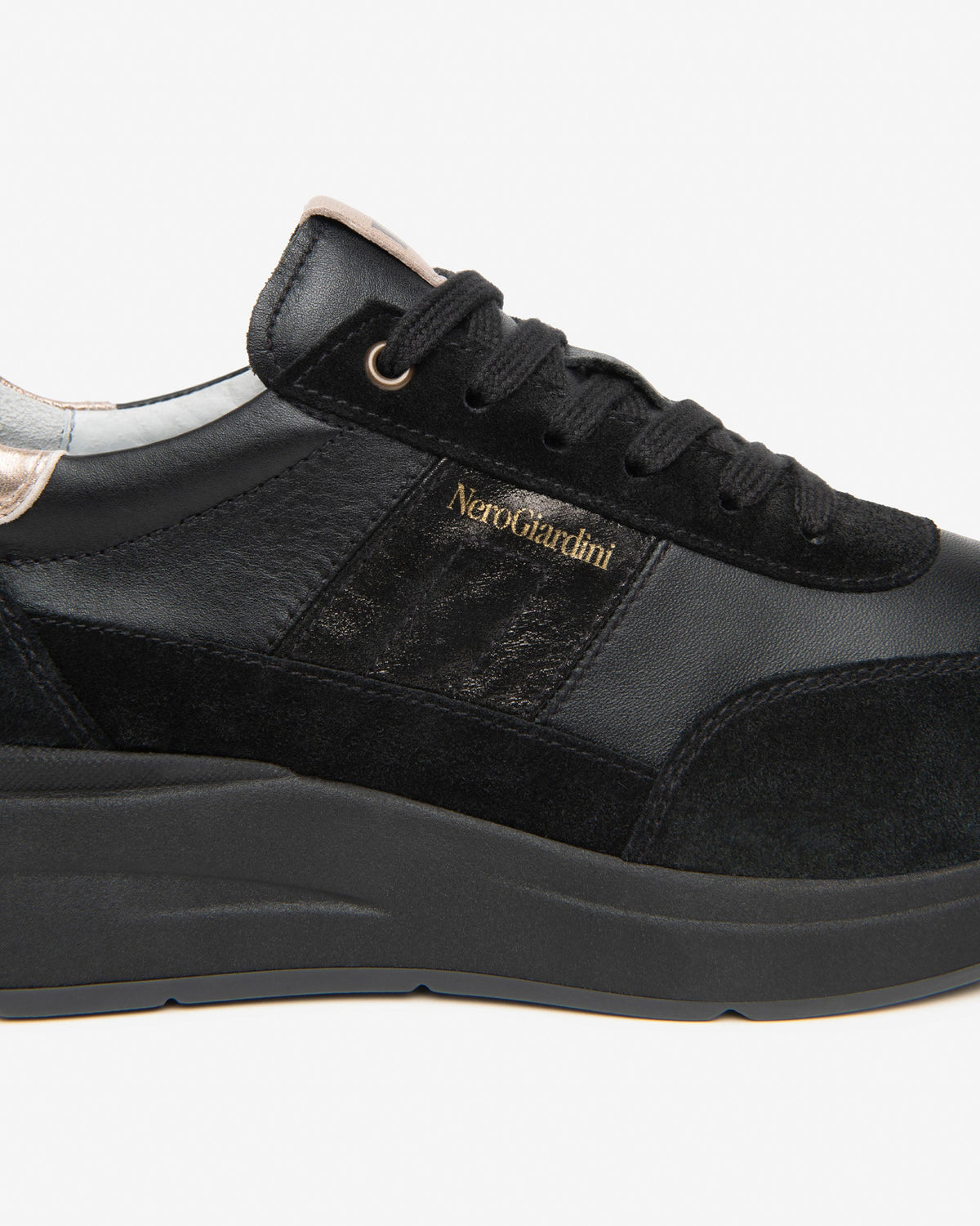 Sneakers zeppa pelle nero I617330D