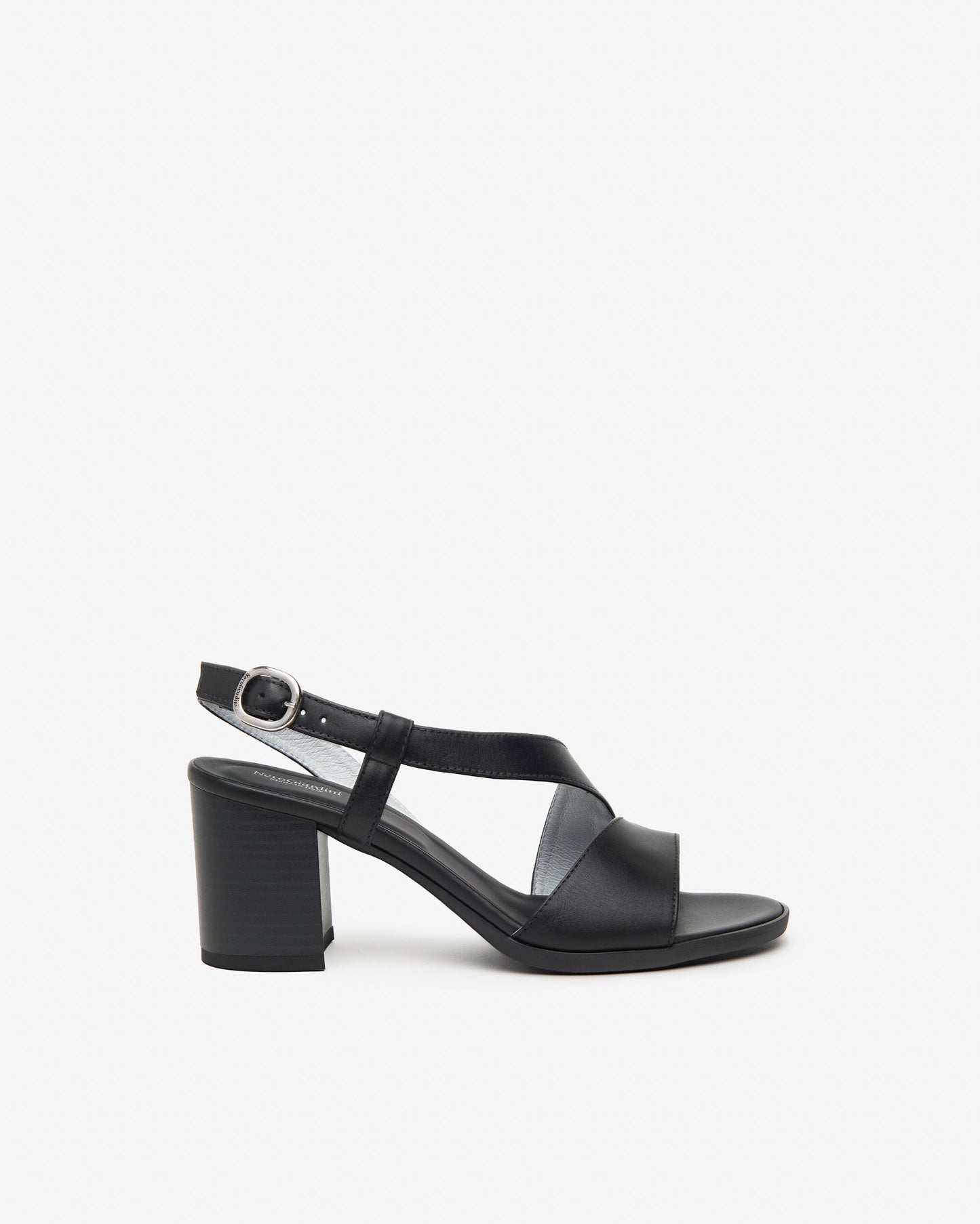Sandali T.7cm in pelle Nero E410440D